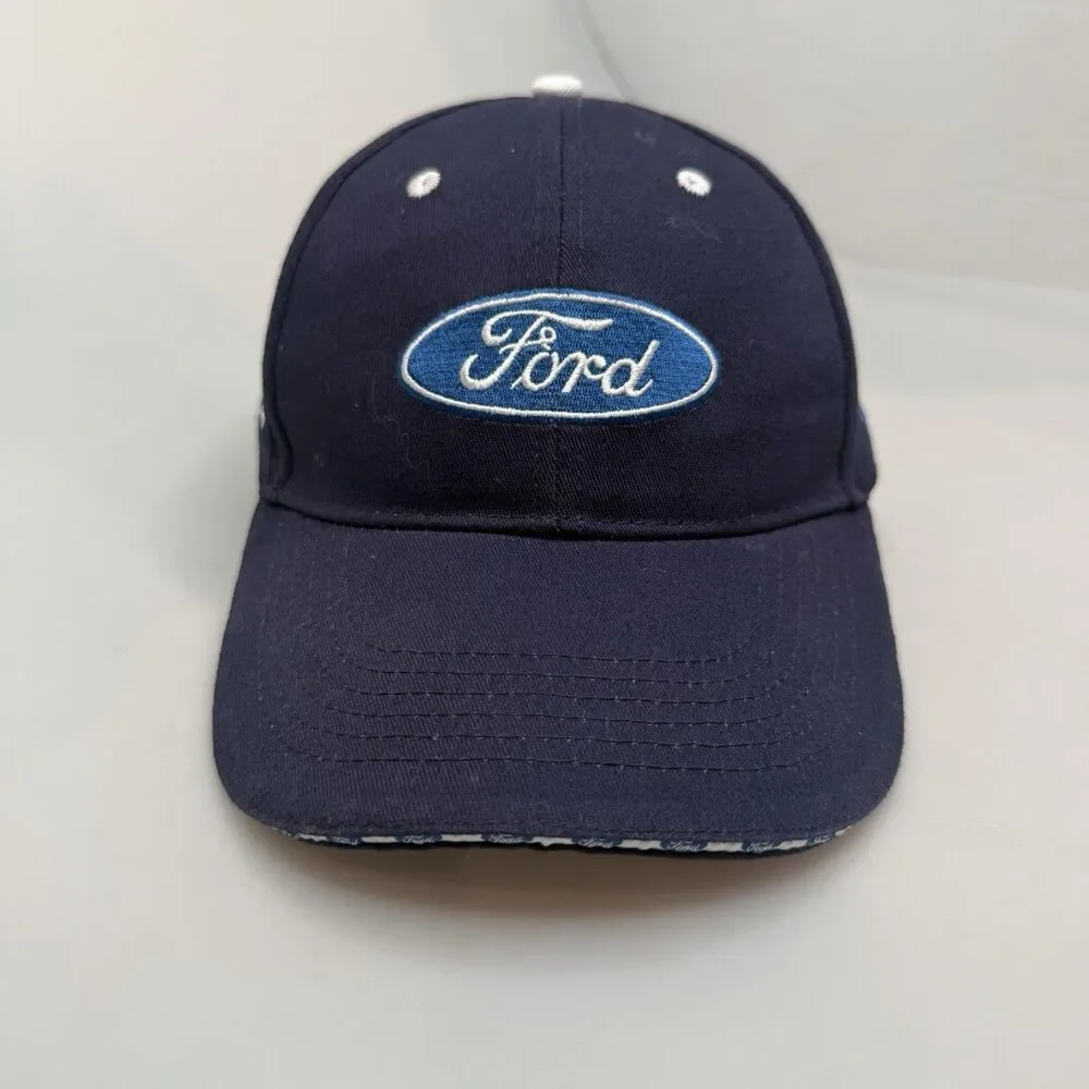 FORD Dealership Baseball Cap Hat Blue 100% Cotton Adjustable Strapback EUC